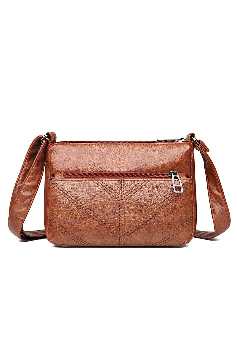 SOFT LEATHER SQUARE MESSENGER BAG