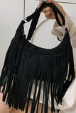 TASSEL RETRO DEERSKIN VELVET MESSENGER BAG