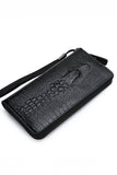 TEXTURE CROCODILE PATTERN LONG WALLET