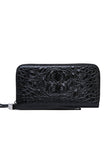 TEXTURE CROCODILE PATTERN LONG WALLET