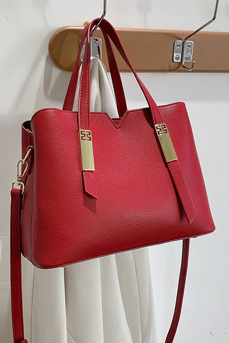 SQUERE LEATHER LARGE TOTE BAG CUAB0080