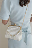 PEARL HANDLE SHELL CHAIN BAG