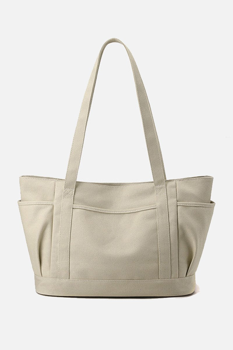 STORAGE POCKET LARGE CANVAS SHOPPER BAG