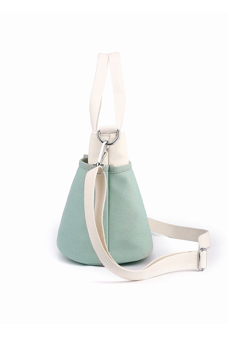 STORAGE POCKET COLOR BLOCK CROSS BODY BAG