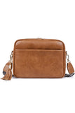 TASSEL DETAILED SQUARE SHOULDER BAG