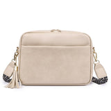 TASSEL DETAILED SQUARE SHOULDER BAG
