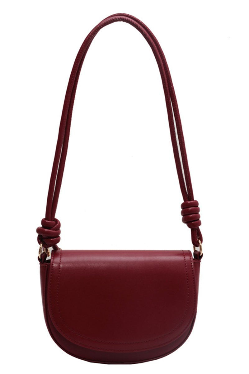 LEATHER RETRO BUCKLE SHOULDER BAG