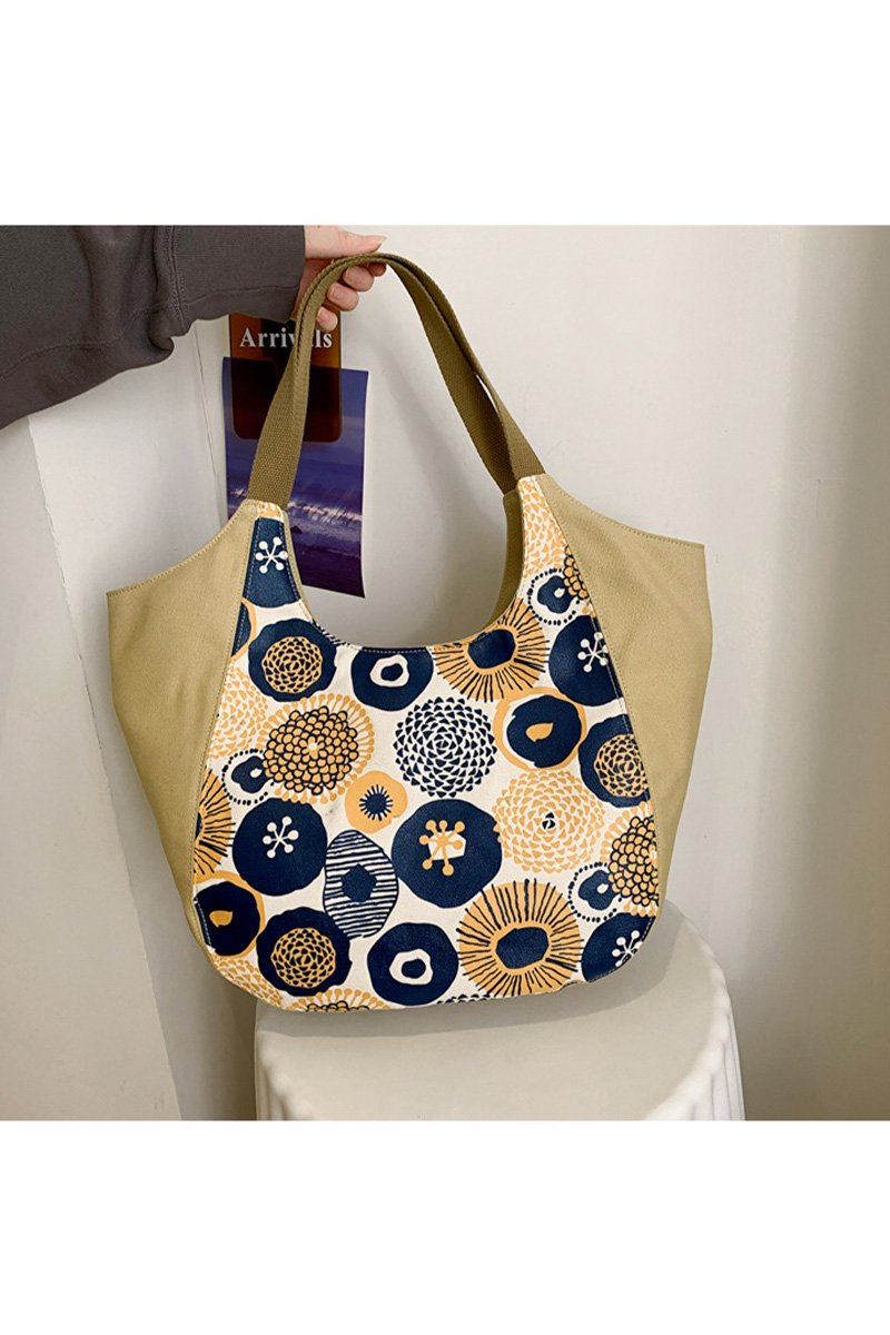 MODERN PATTERNED CASUAL CANVAS SHOULDER BAG