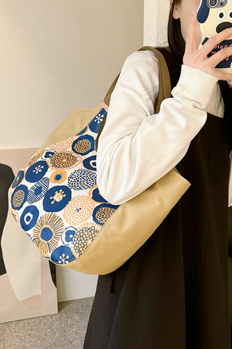 MODERN PATTERNED CASUAL CANVAS SHOULDER BAG