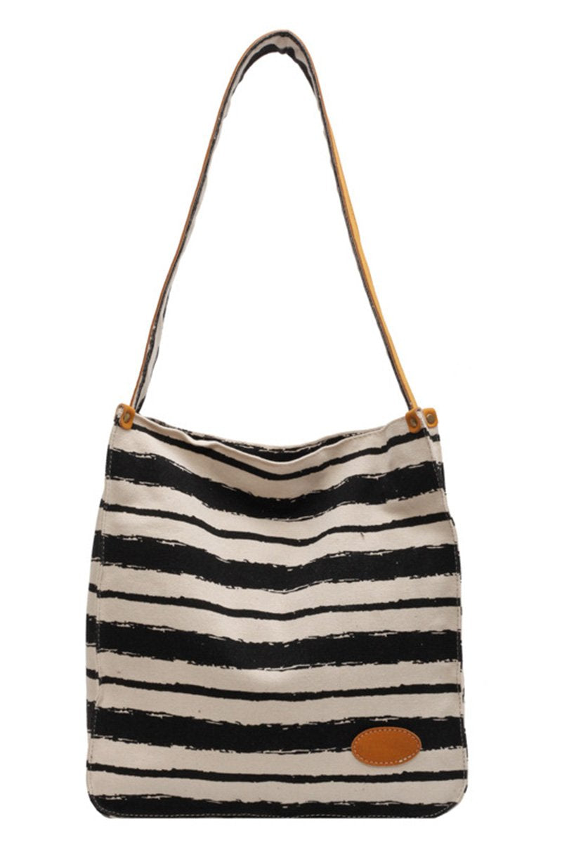 STRIPE PATTERN CASUAL SHOULDER BAG