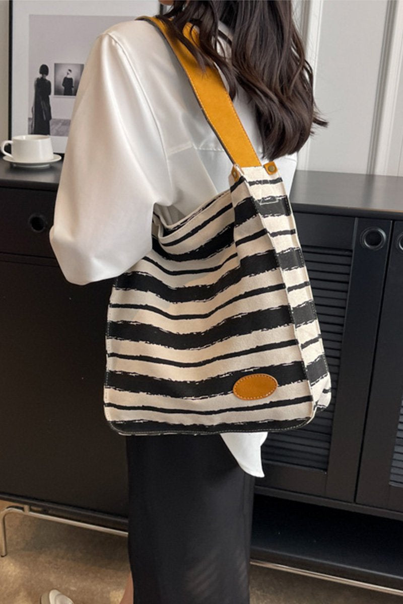 STRIPE PATTERN CASUAL SHOULDER BAG