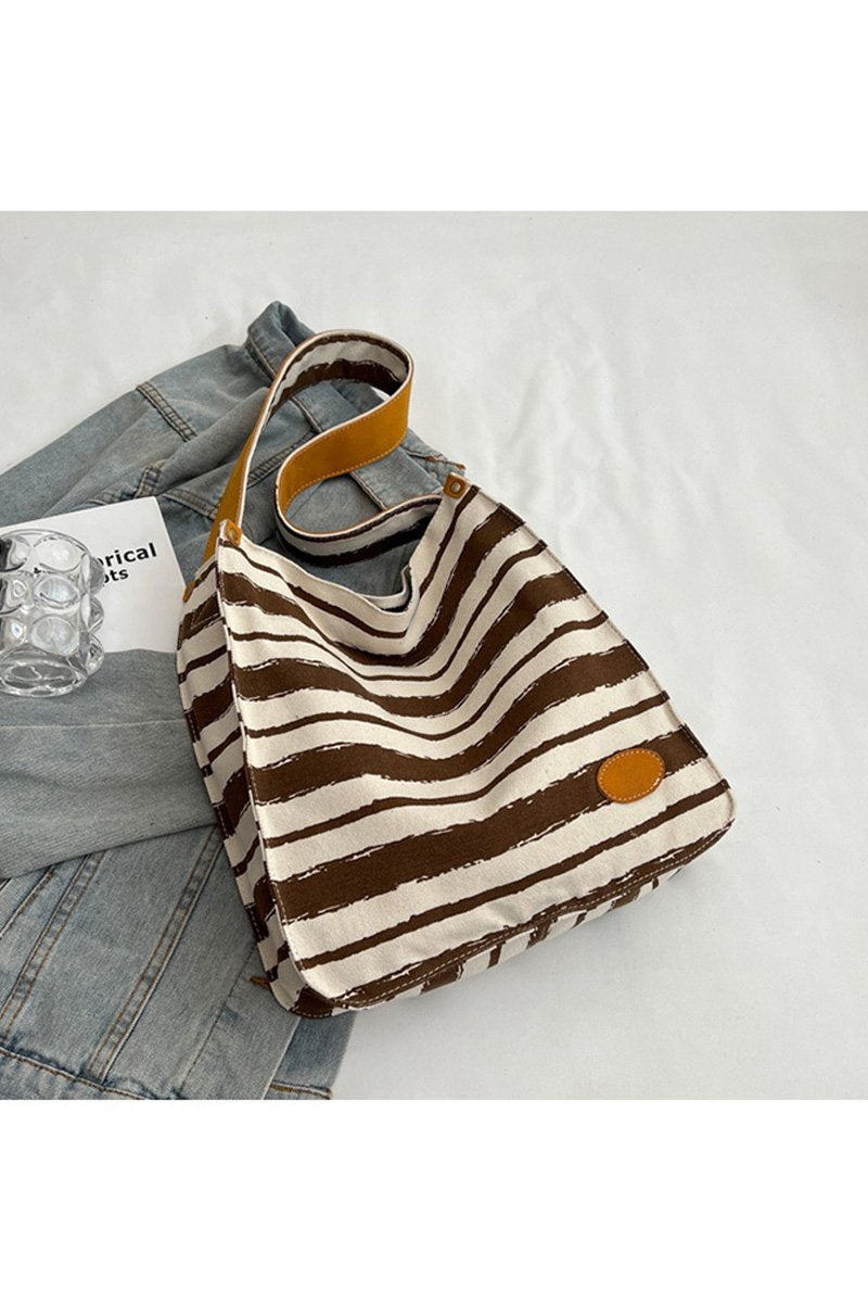 STRIPE PATTERN CASUAL SHOULDER BAG