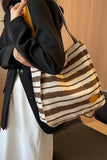 STRIPE PATTERN CASUAL SHOULDER BAG