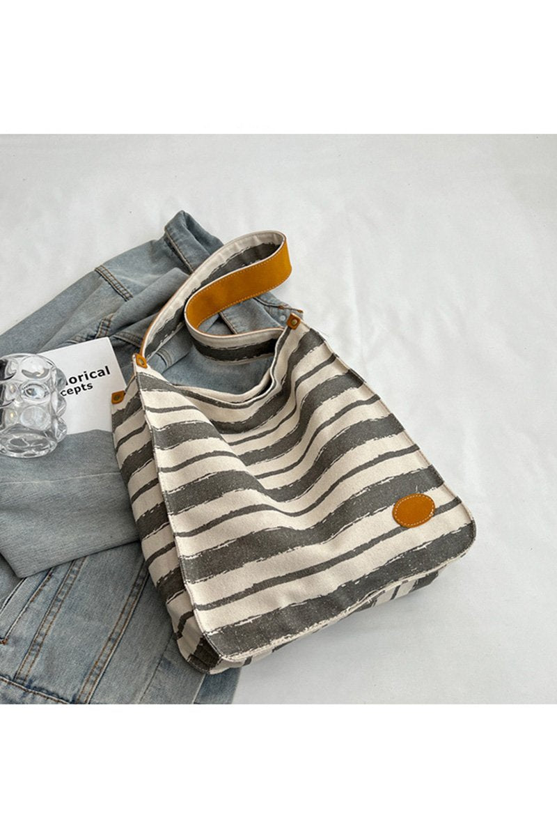 STRIPE PATTERN CASUAL SHOULDER BAG