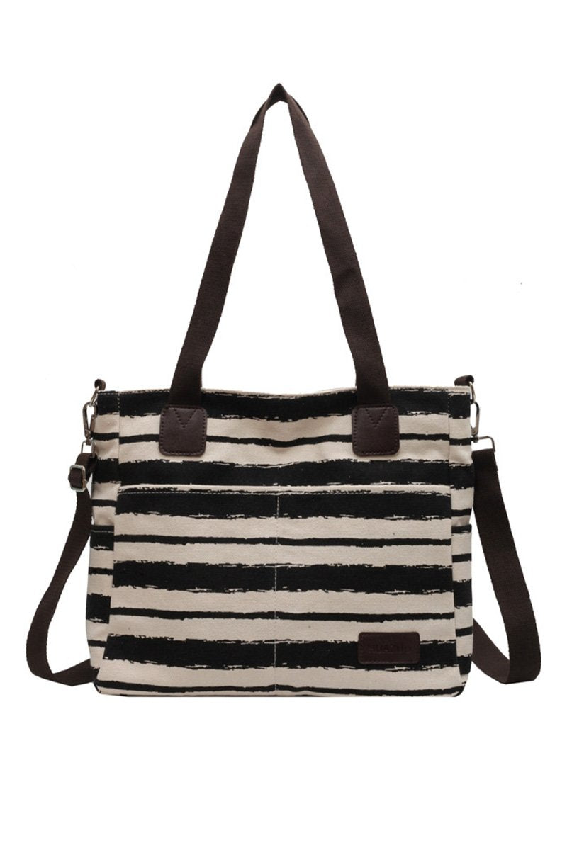 STRIPE SQUARE SHOPPERS BAG