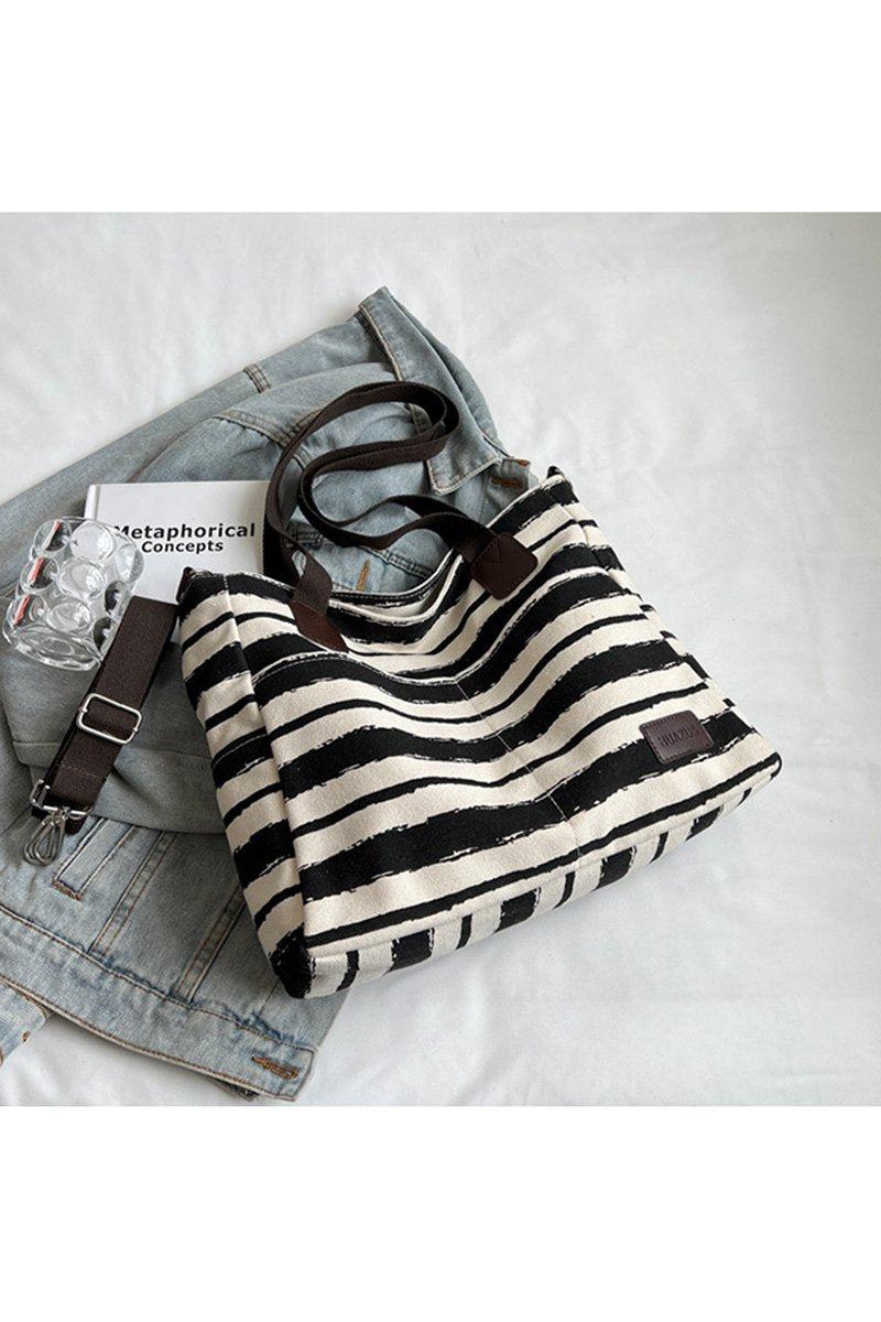 STRIPE SQUARE SHOPPERS BAG