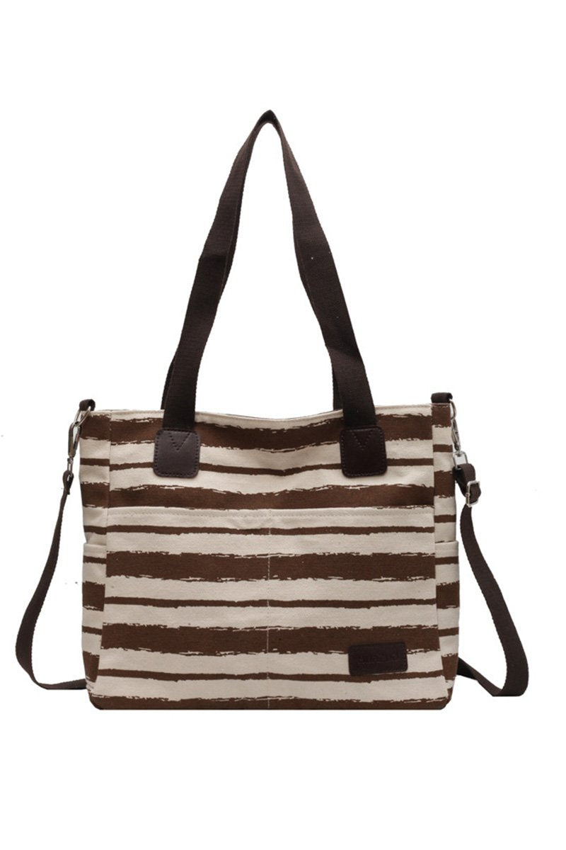 STRIPE SQUARE SHOPPERS BAG