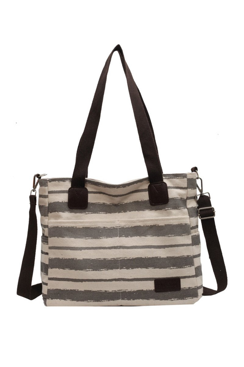 STRIPE SQUARE SHOPPERS BAG