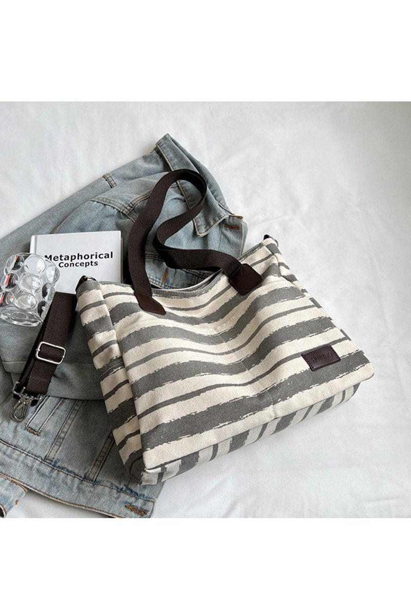 STRIPE SQUARE SHOPPERS BAG