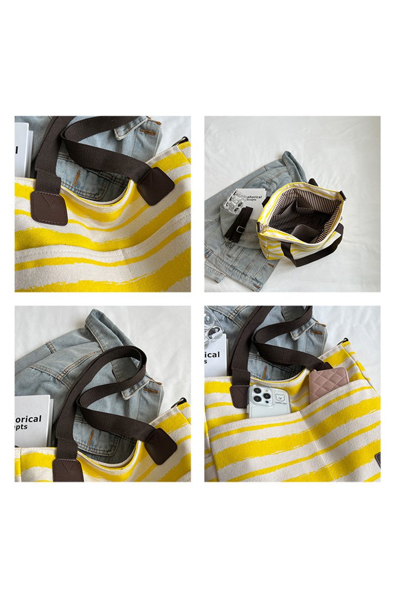 STRIPE SQUARE SHOPPERS BAG