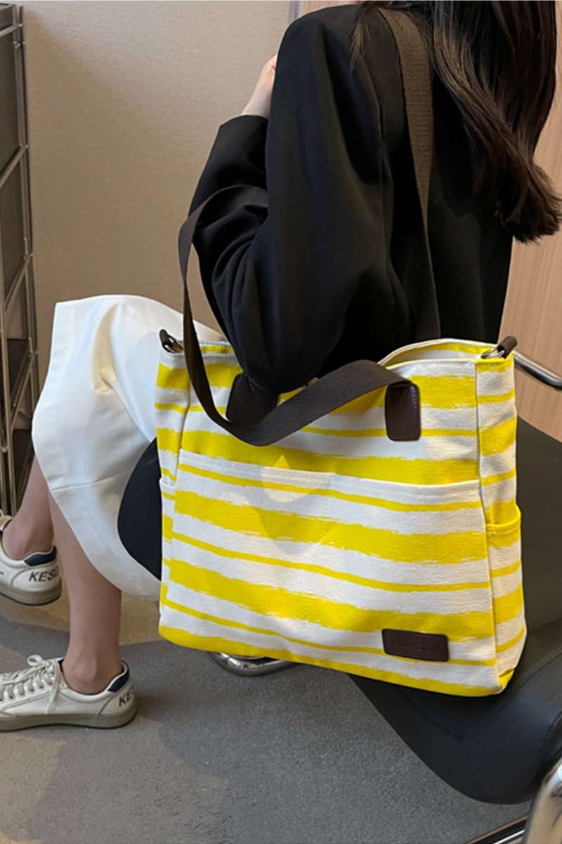 STRIPE SQUARE SHOPPERS BAG