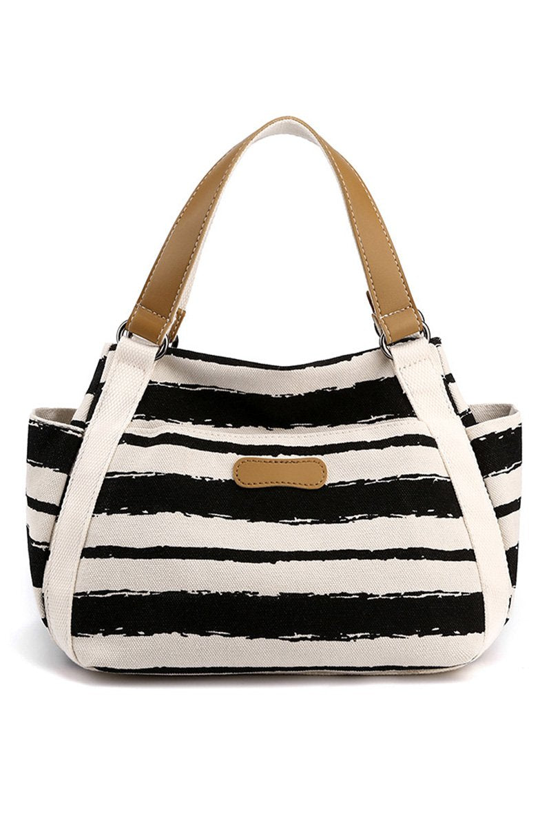 STRIPE PATTERNED DANDY CANVAS BAG