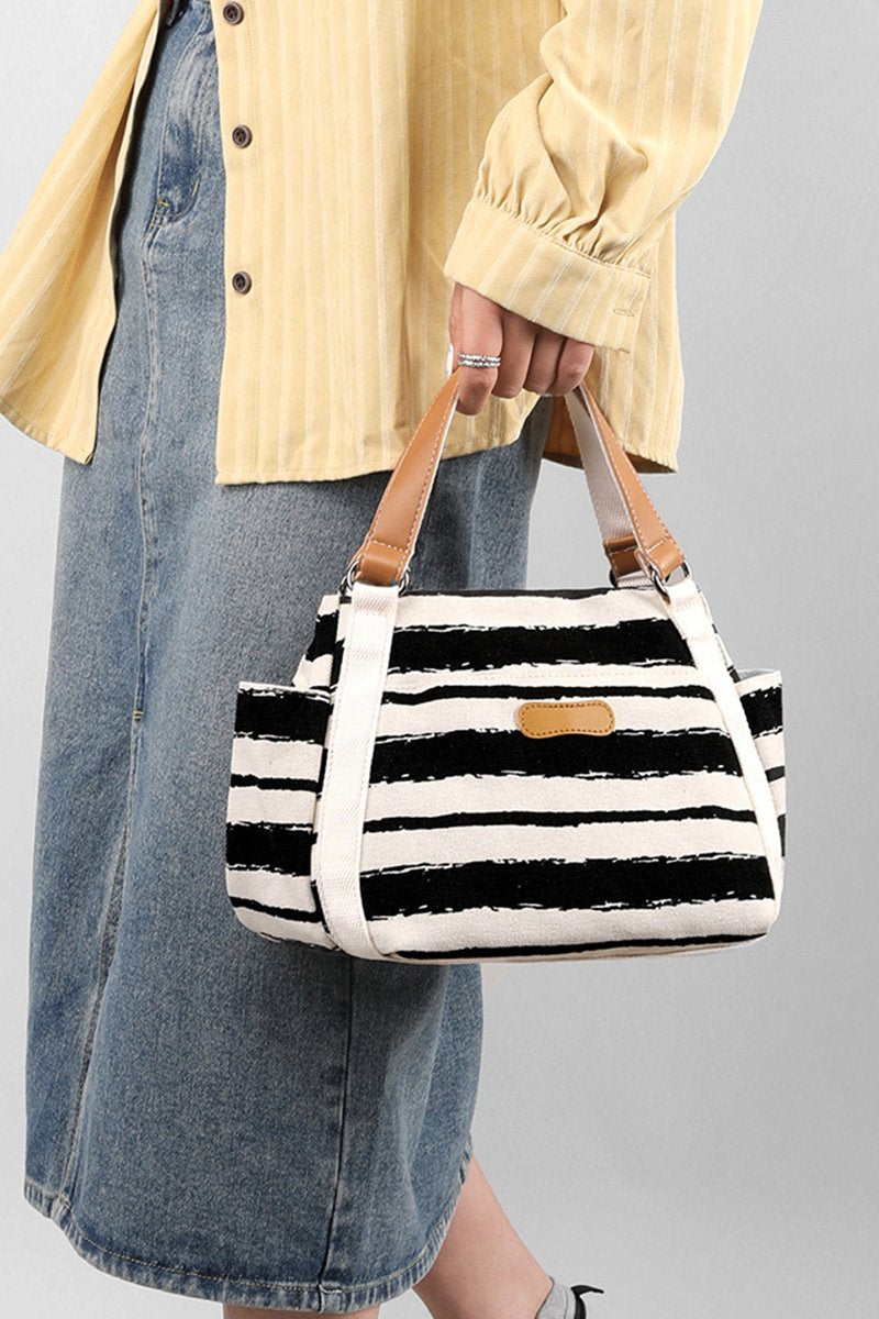 STRIPE PATTERNED DANDY CANVAS BAG