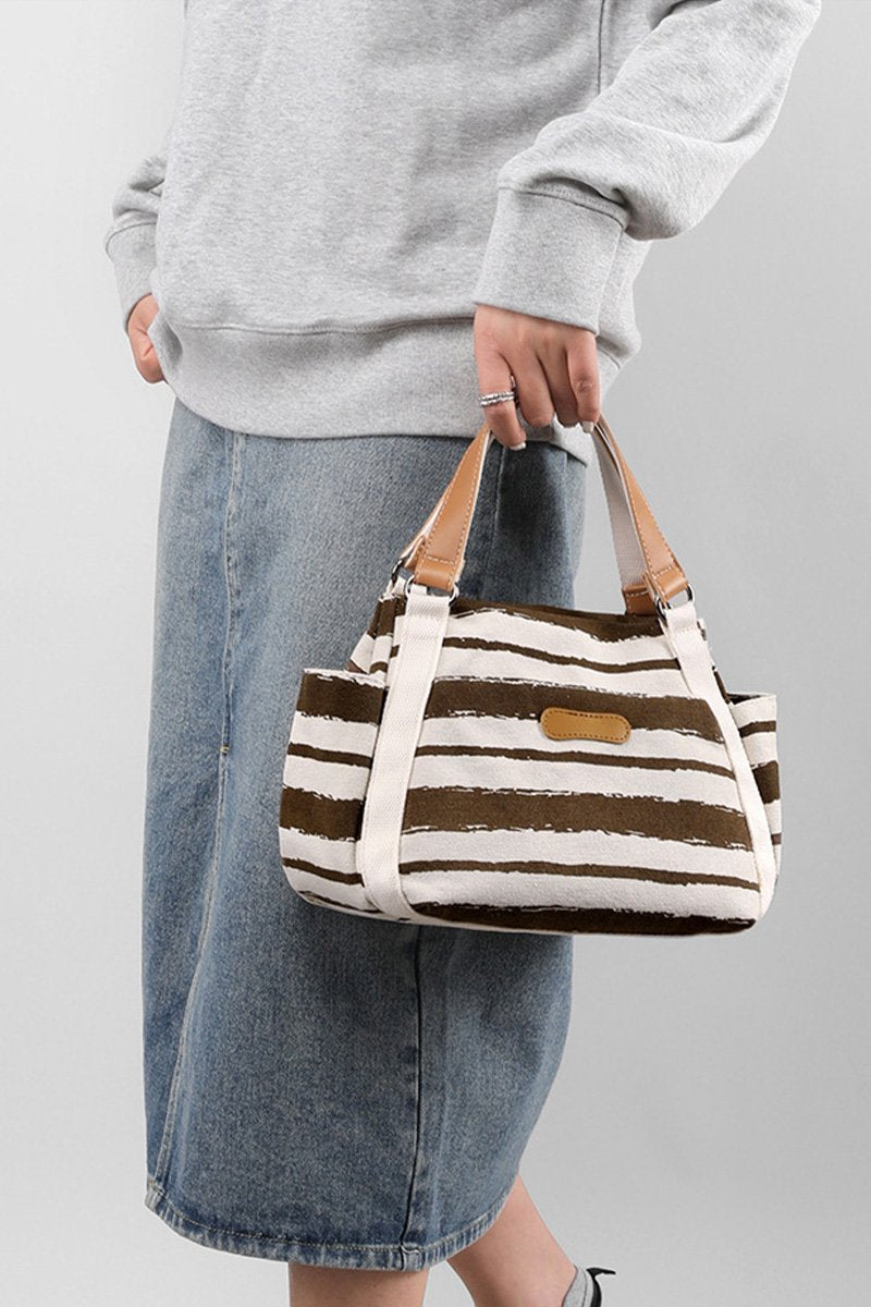 STRIPE PATTERNED DANDY CANVAS BAG