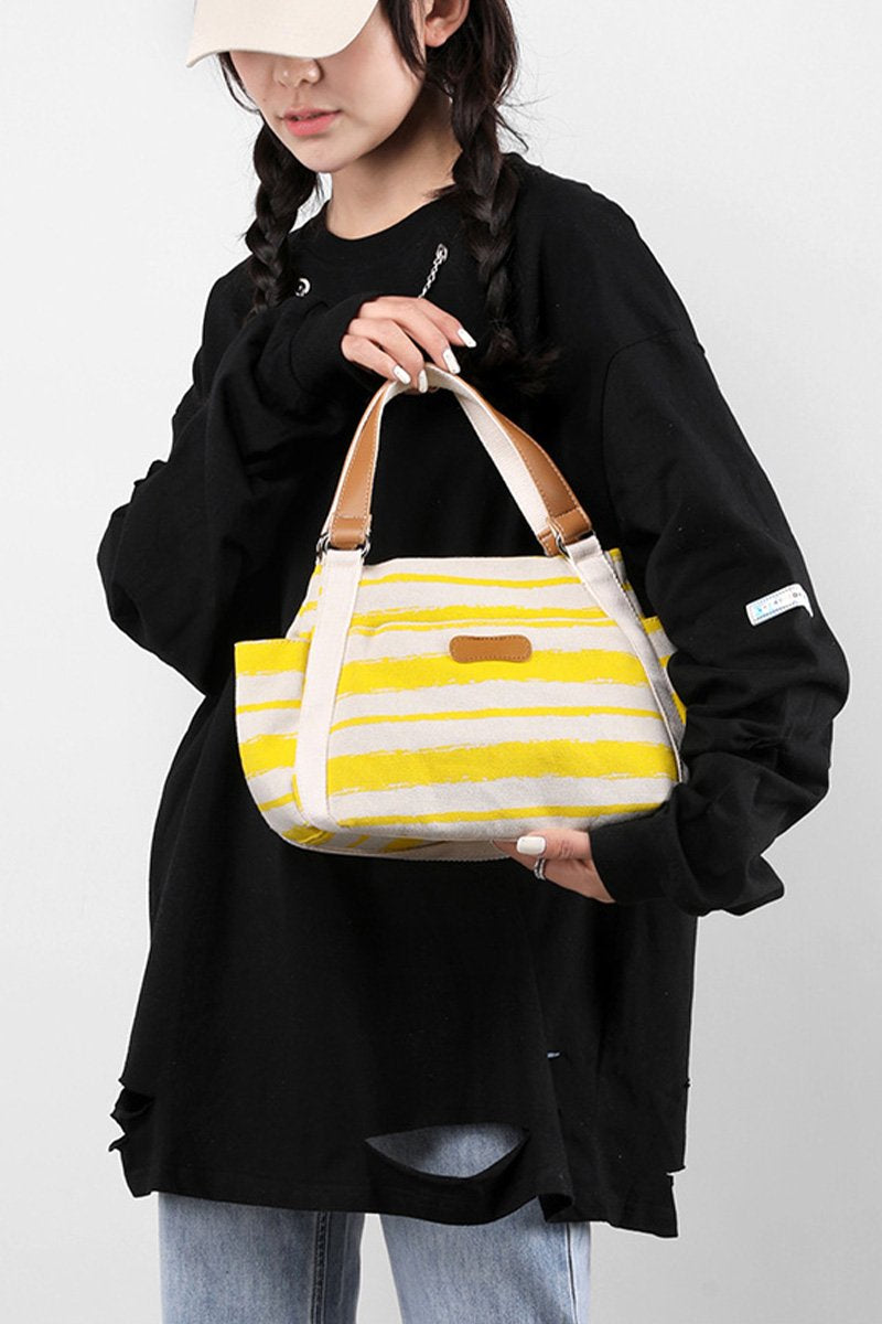 STRIPE PATTERNED DANDY CANVAS BAG