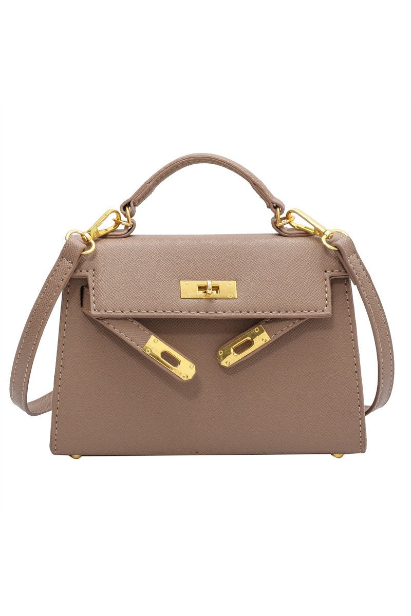 BUCKLED HANDLE CROSS MINI BAG