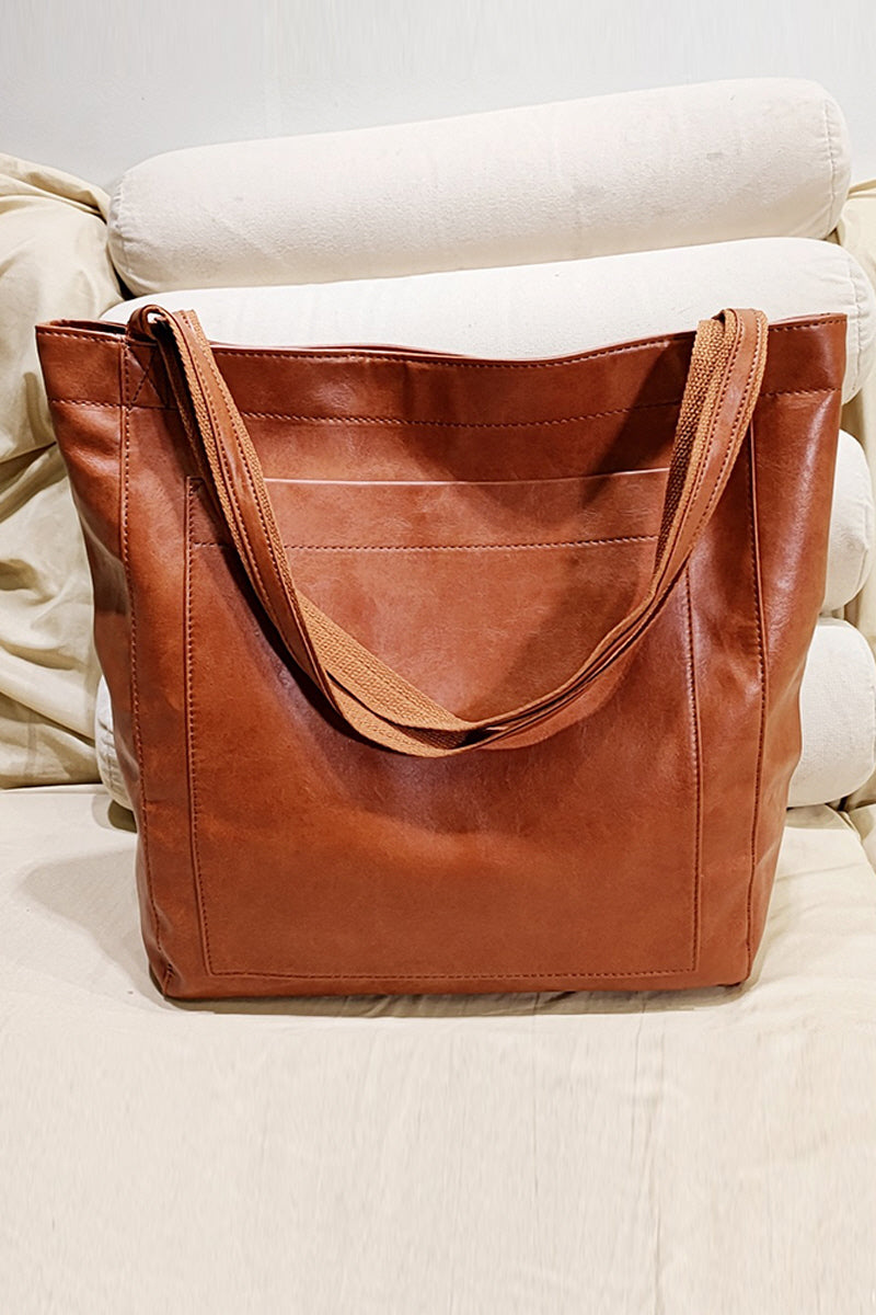 WOMEN SOFT PU LEATHER TOTE BAG