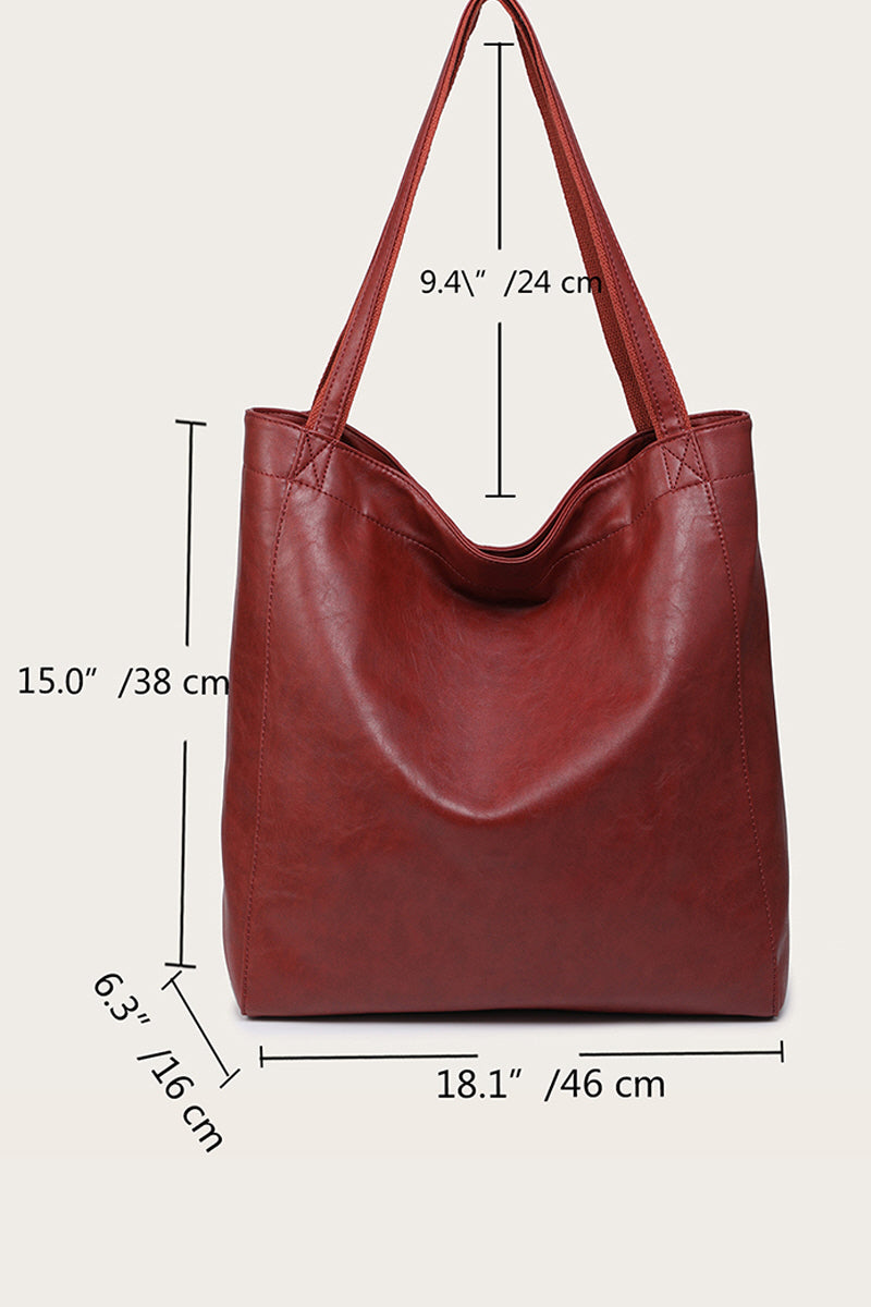 WOMEN SOFT PU LEATHER TOTE BAG