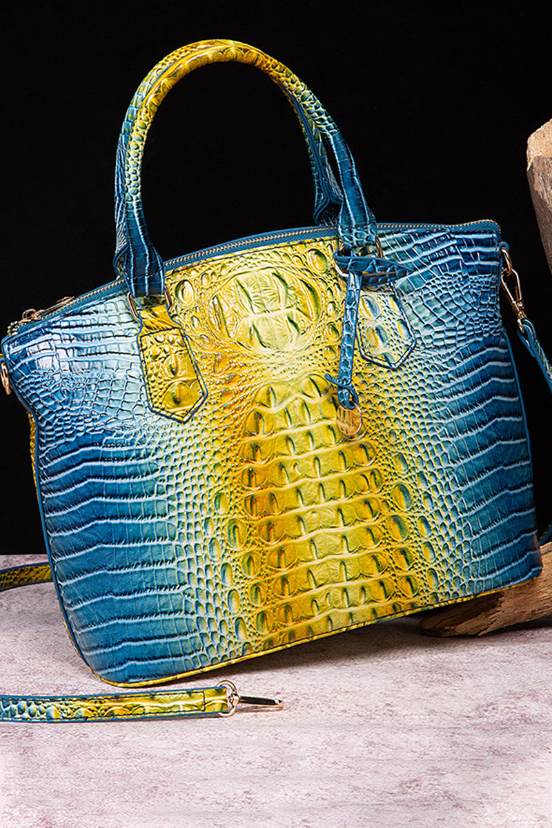 CLASSY CROCODILE PATTERN TOP HANDLE BAG