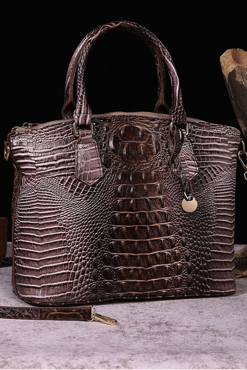 CLASSY CROCODILE PATTERN TOP HANDLE BAG