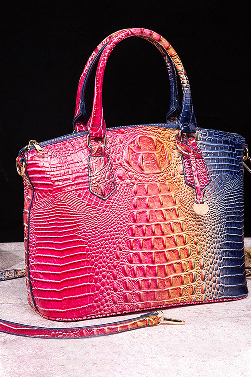 CLASSY CROCODILE PATTERN TOP HANDLE BAG