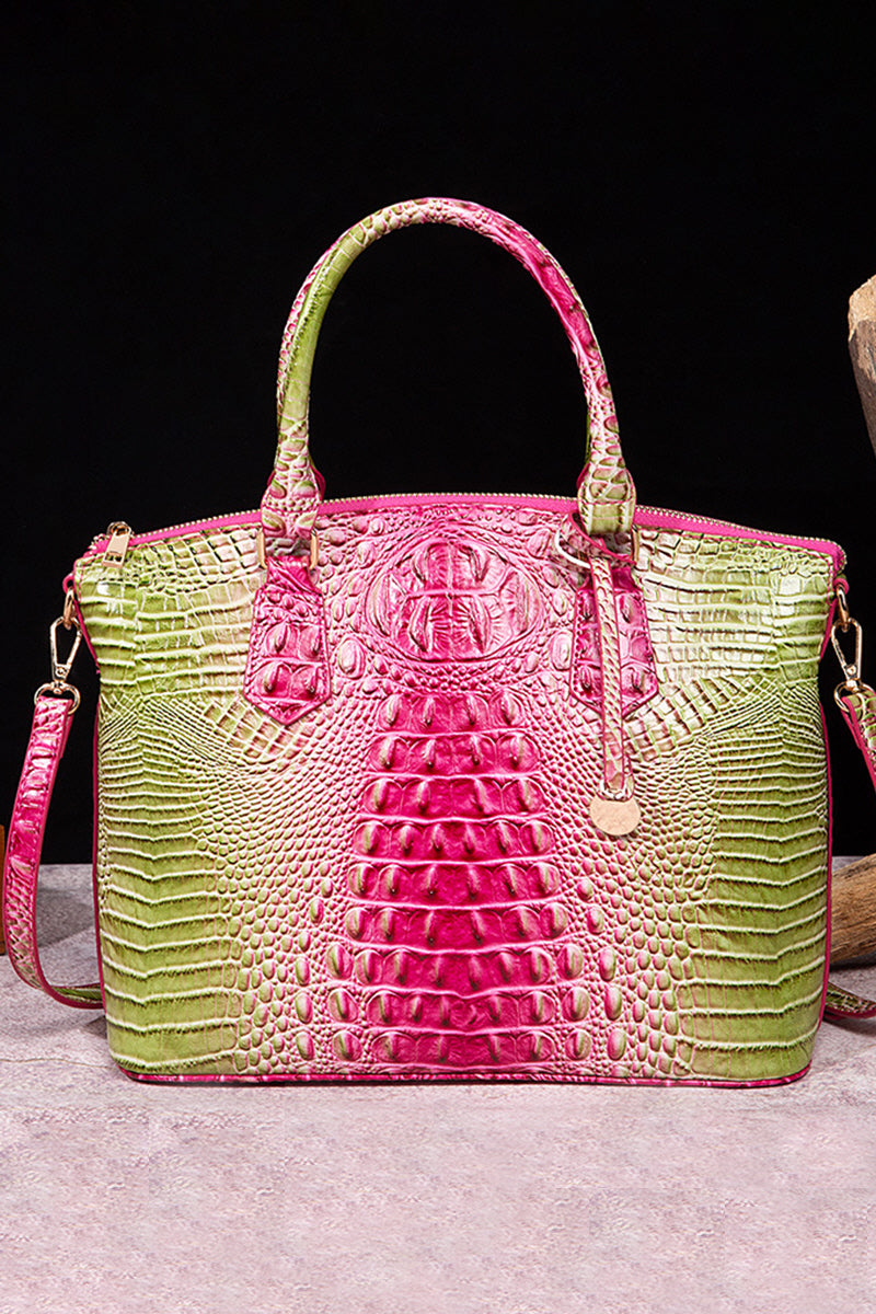 CLASSY CROCODILE PATTERN TOP HANDLE BAG