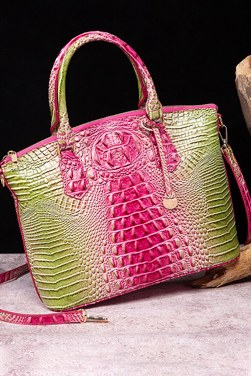 CLASSY CROCODILE PATTERN TOP HANDLE BAG