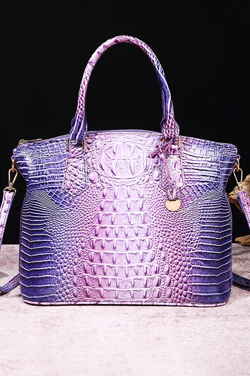 CLASSY CROCODILE PATTERN TOP HANDLE BAG