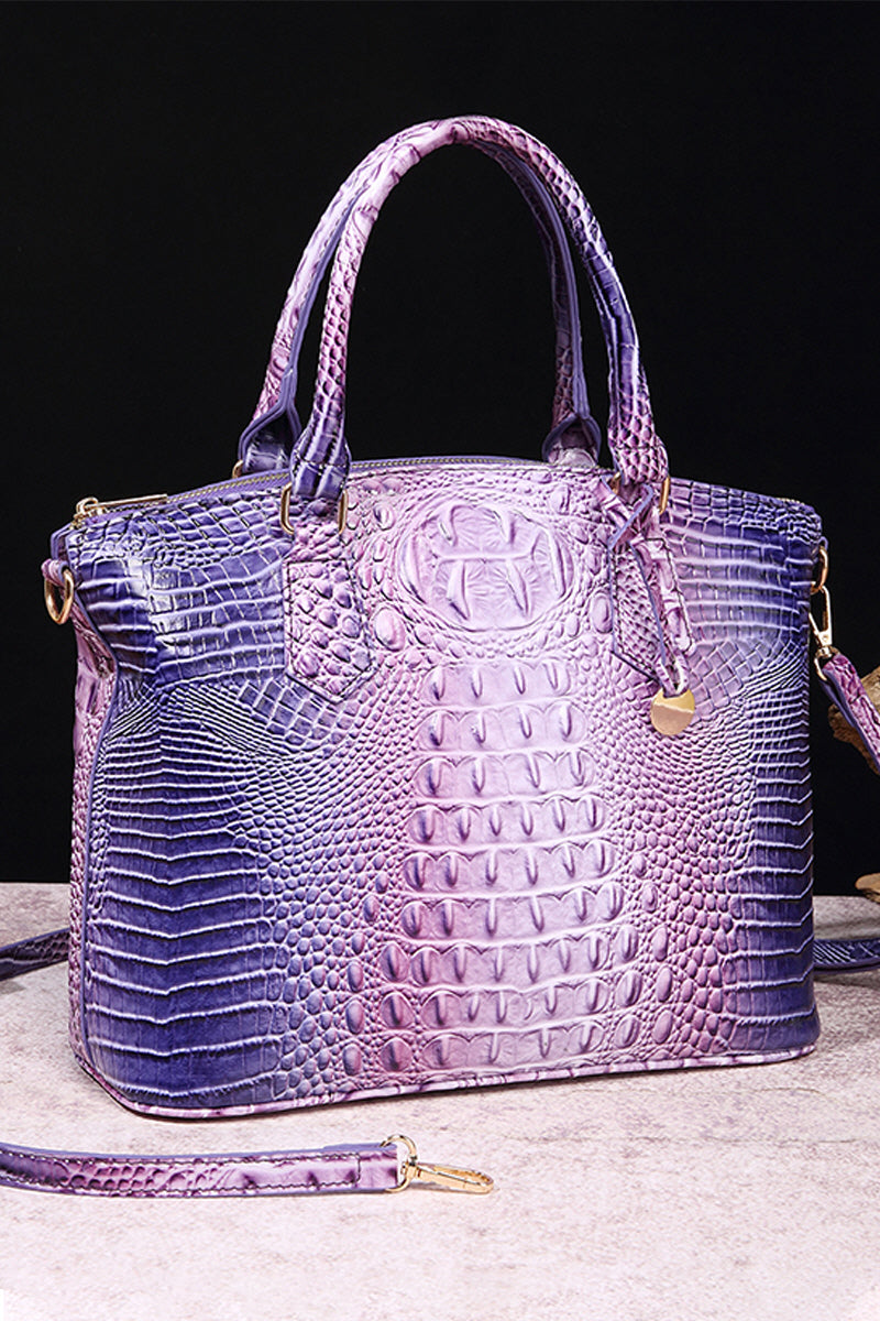 CLASSY CROCODILE PATTERN TOP HANDLE BAG