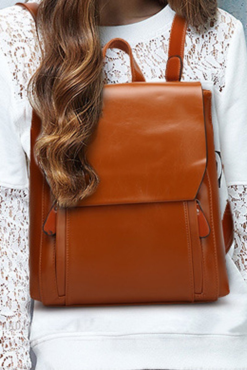 SOLID COLOR TREND FASHION BACKPACK