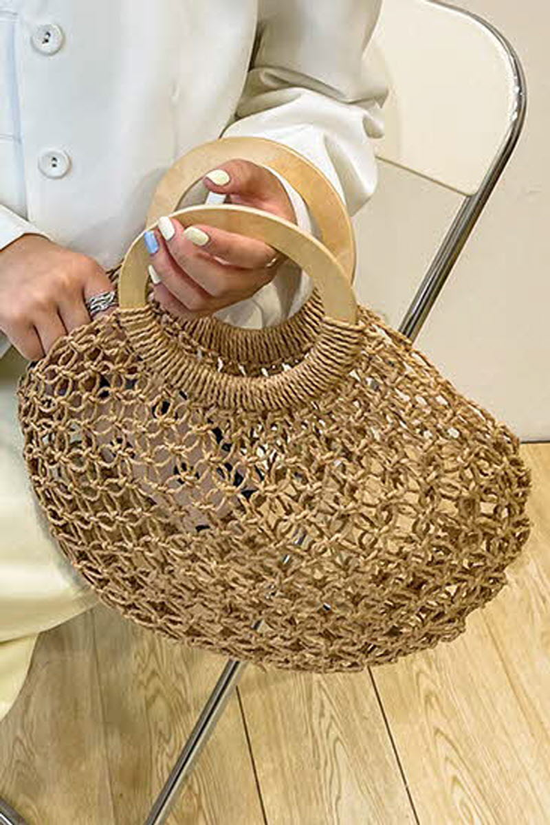 STRAW WOVEN SUMMER BEACH BAG