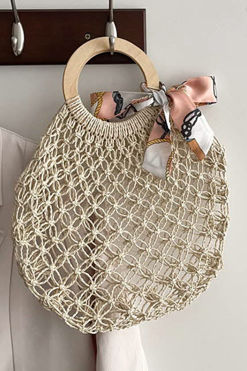 SILK SCARF DECORATION BEACH BAG