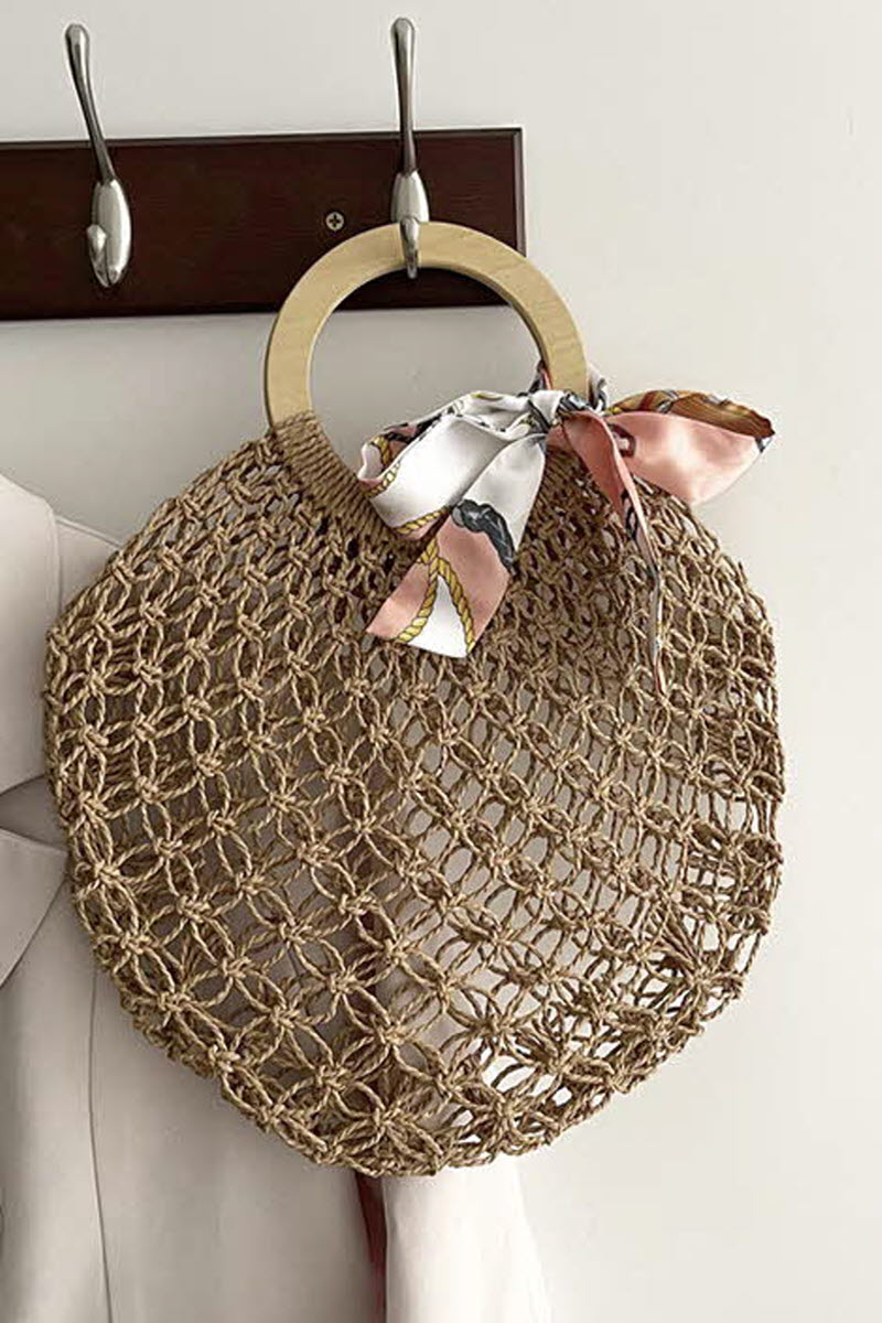 SILK SCARF DECORATION BEACH BAG