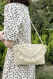 STRAW WOVEN TASSEL DECORATIVE SHOULDER BAG