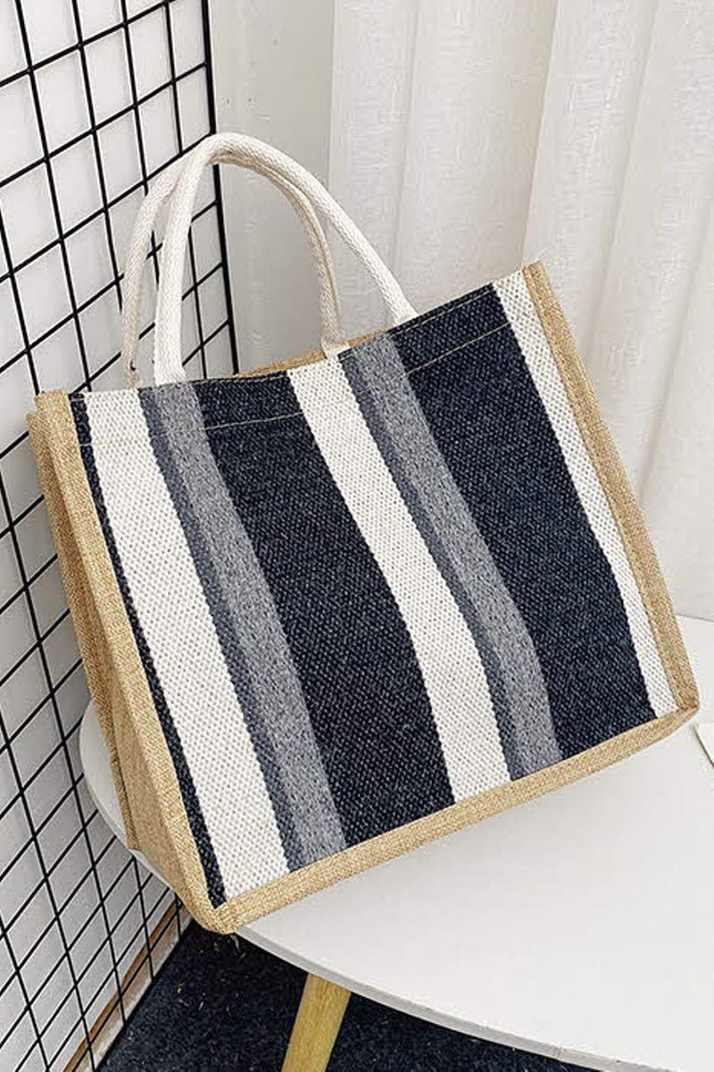 LINEN LARGE CAPACITY ONE SHOULDER TOTE BAG