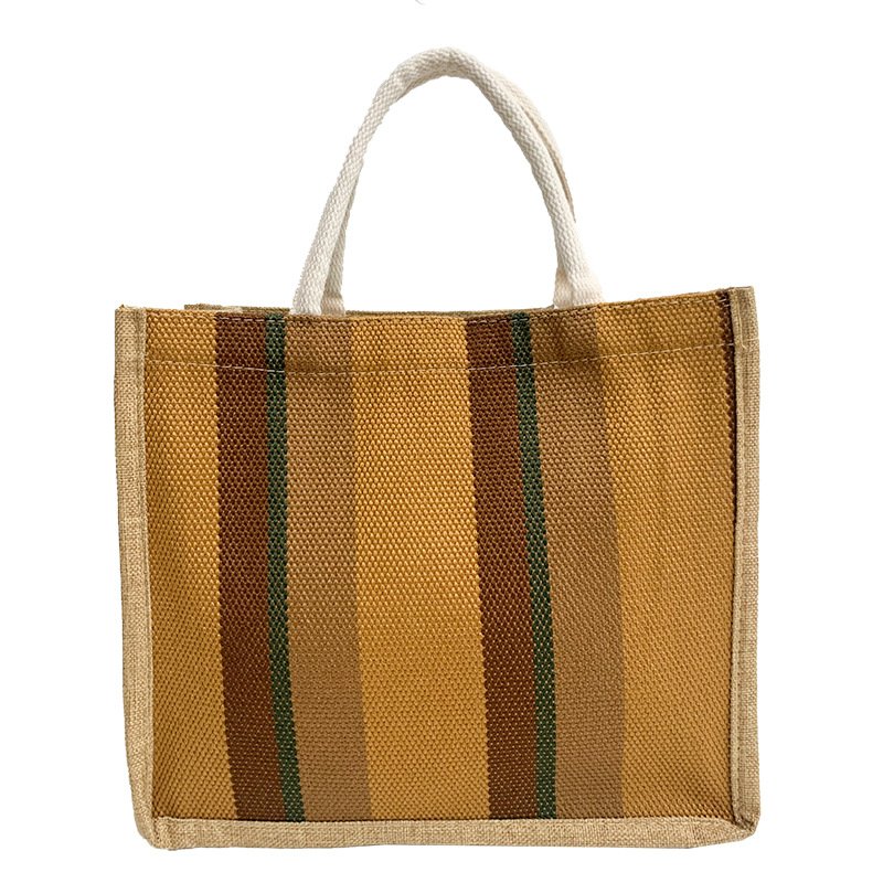 LINEN LARGE CAPACITY ONE SHOULDER TOTE BAG