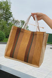 LINEN LARGE CAPACITY ONE SHOULDER TOTE BAG