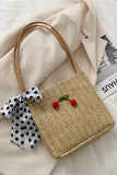 SWEET CHERRY WOVEN SHOULDER BAG