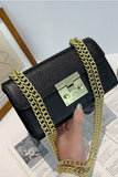 SOLID COLOR LOCK SHOULDER BAG