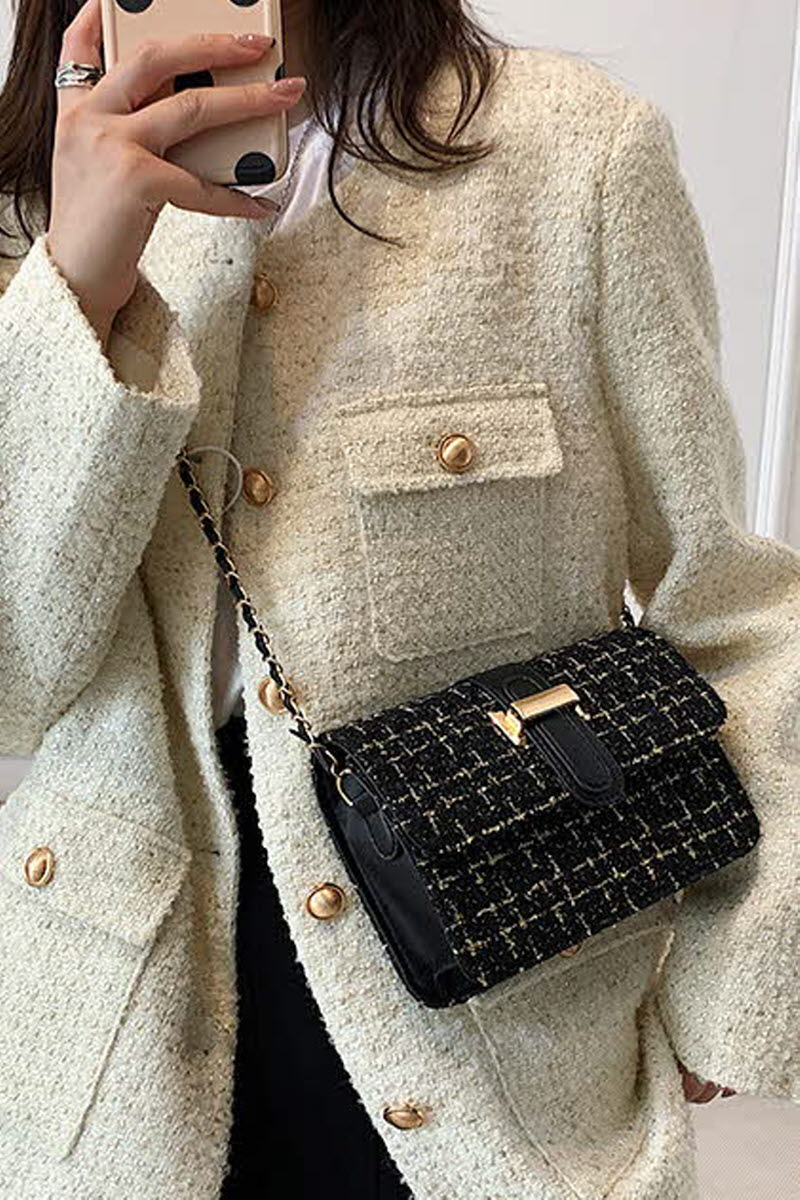 WOOLEN CHAIN SMALL SQUARE BAG